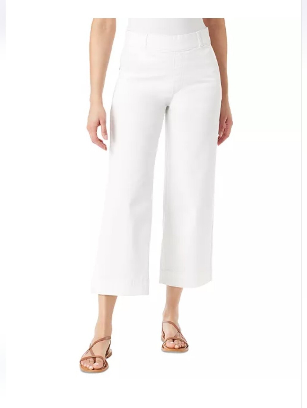 Women's Shape-Effect Wide-Leg Cropped Pull-On Jeans Size 6- NWOT